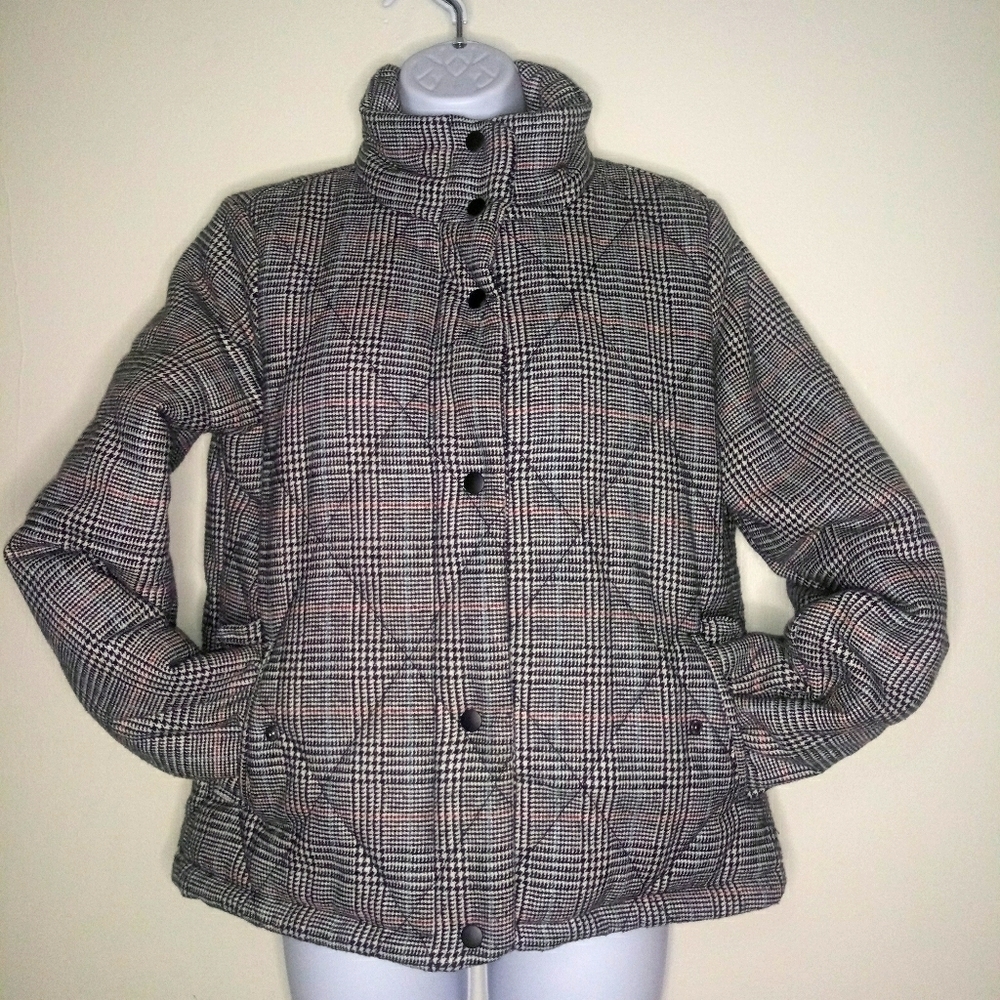 A new day fully lined plaid puffer jacket - Picture 1 of 15